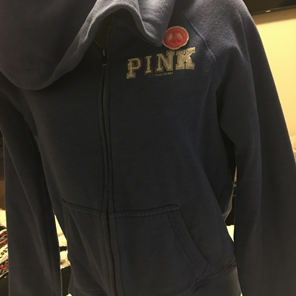 PINK hoody, blue, size large, Go UK
